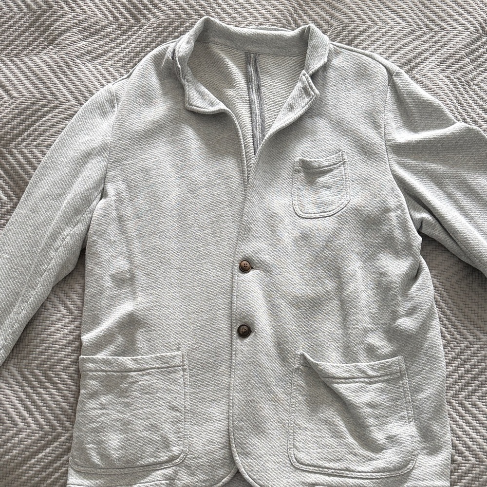 Faherty Heather Gray Knit Jacket